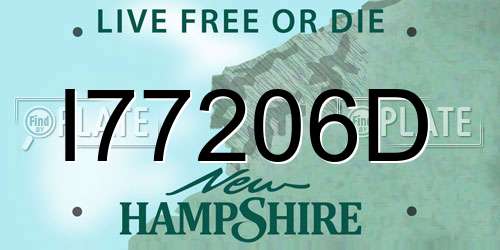I77206D New Hampshire License Plate