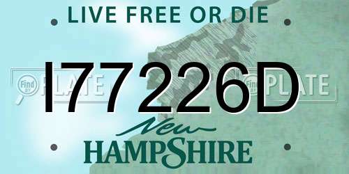 I77226D New Hampshire License Plate