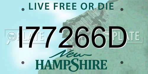 I77266D New Hampshire License Plate