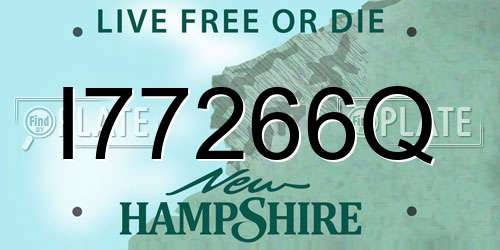 I77266Q New Hampshire License Plate