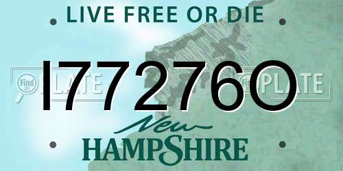 I77276O New Hampshire License Plate