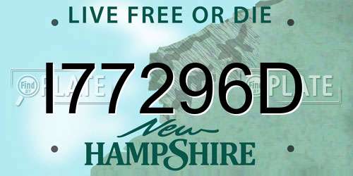 I77296D New Hampshire License Plate