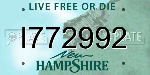 I772992 New Hampshire License Plate