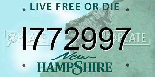I772997 New Hampshire License Plate