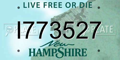 I773527 New Hampshire License Plate