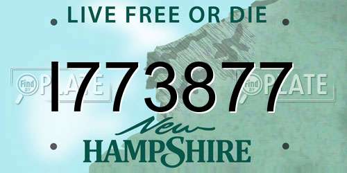 I773877 New Hampshire License Plate