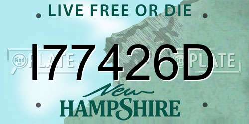 I77426D New Hampshire License Plate
