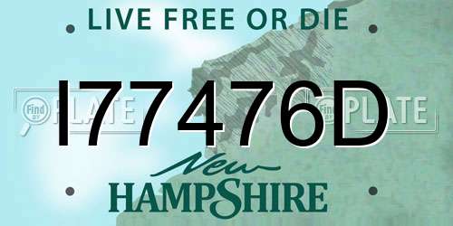 I77476D New Hampshire License Plate