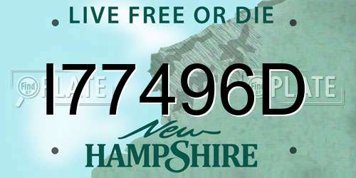 I77496D New Hampshire License Plate