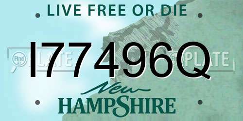 I77496Q New Hampshire License Plate