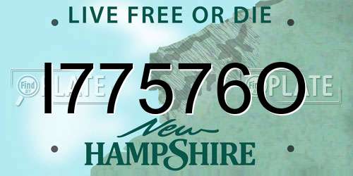 I77576O New Hampshire License Plate