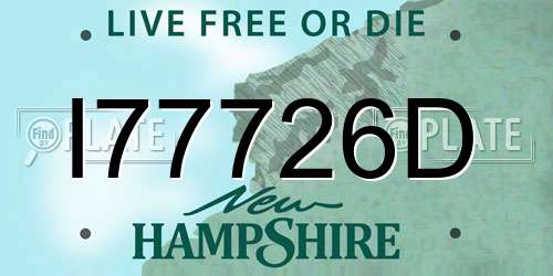 I77726D New Hampshire License Plate