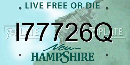 I77726Q New Hampshire License Plate
