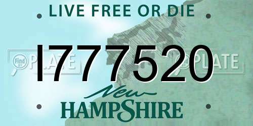 I777520 New Hampshire License Plate