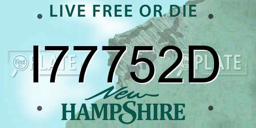 I77752D New Hampshire License Plate