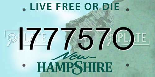 I77757O New Hampshire License Plate