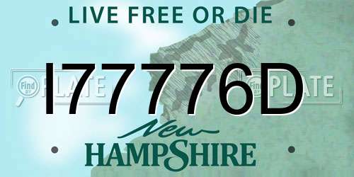 I77776D New Hampshire License Plate