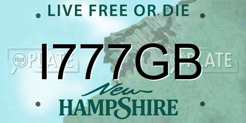 I777GB New Hampshire License Plate