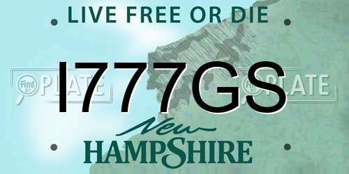 I777GS New Hampshire License Plate