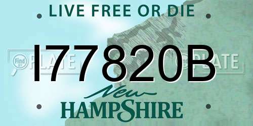 I77820B New Hampshire License Plate