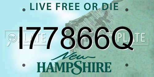 I77866Q New Hampshire License Plate