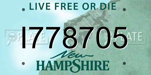I778705 New Hampshire License Plate