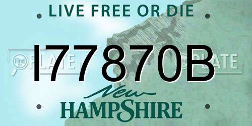 I77870B New Hampshire License Plate