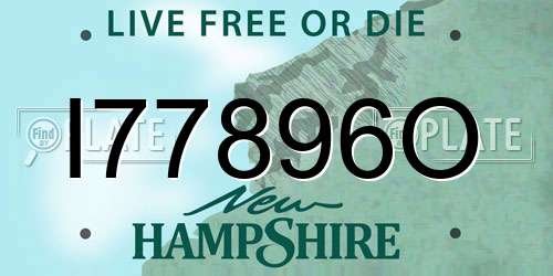 I77896O New Hampshire License Plate