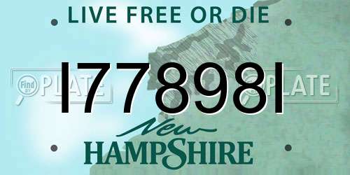 I77898I New Hampshire License Plate