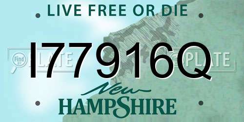 I77916Q New Hampshire License Plate