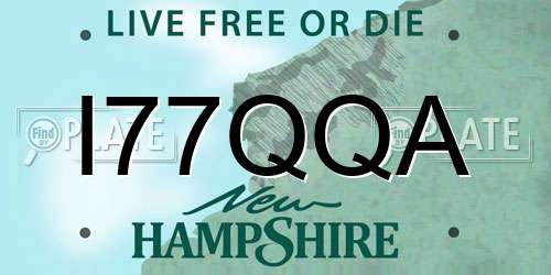 I77QQA New Hampshire License Plate