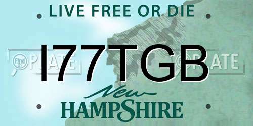 I77TGB New Hampshire License Plate