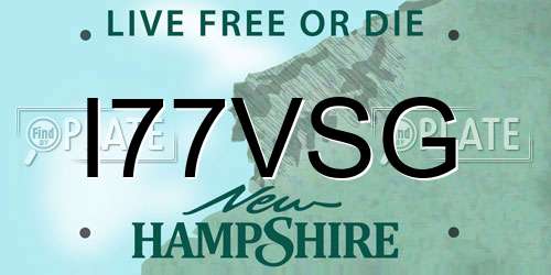 I77VSG New Hampshire License Plate