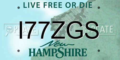 I77ZGS New Hampshire License Plate