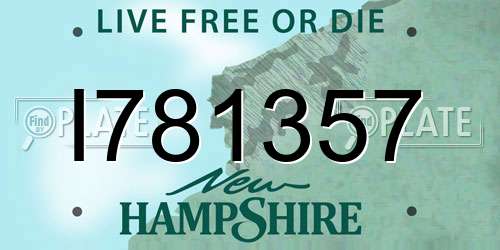 I781357 New Hampshire License Plate