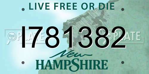 I781382 New Hampshire License Plate