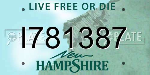 I781387 New Hampshire License Plate
