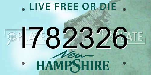 I782326 New Hampshire License Plate