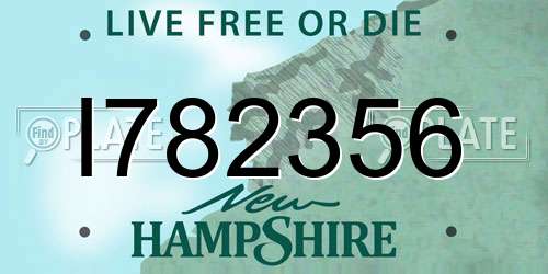 I782356 New Hampshire License Plate