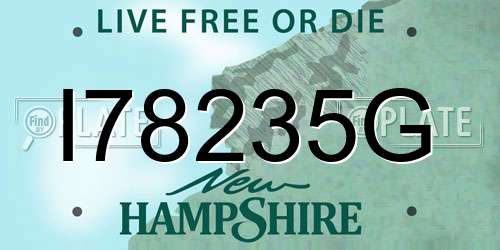 I78235G New Hampshire License Plate