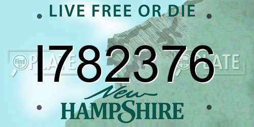 I782376 New Hampshire License Plate