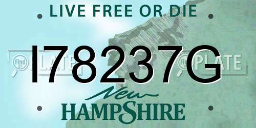 I78237G New Hampshire License Plate