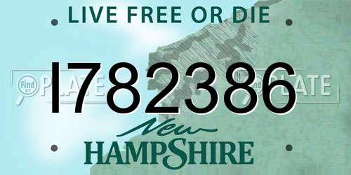 I782386 New Hampshire License Plate