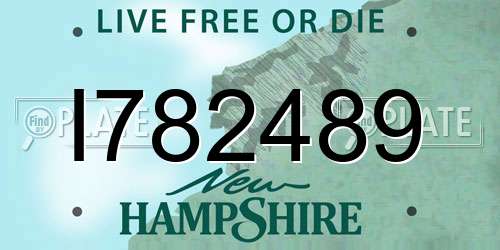 I782489 New Hampshire License Plate