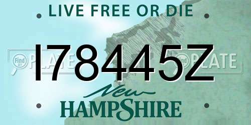 I78445Z New Hampshire License Plate