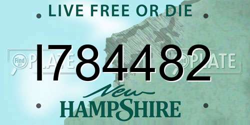 I784482 New Hampshire License Plate