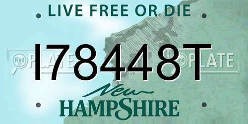 I78448T New Hampshire License Plate