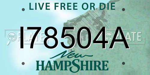 I78504A New Hampshire License Plate