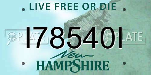 I78540I New Hampshire License Plate