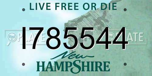 I785544 New Hampshire License Plate